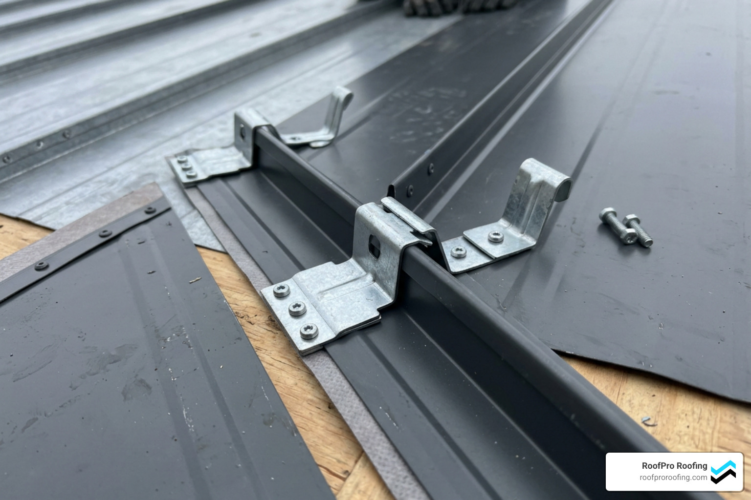 different metal roof clip types showing standing seam concealed fasteners