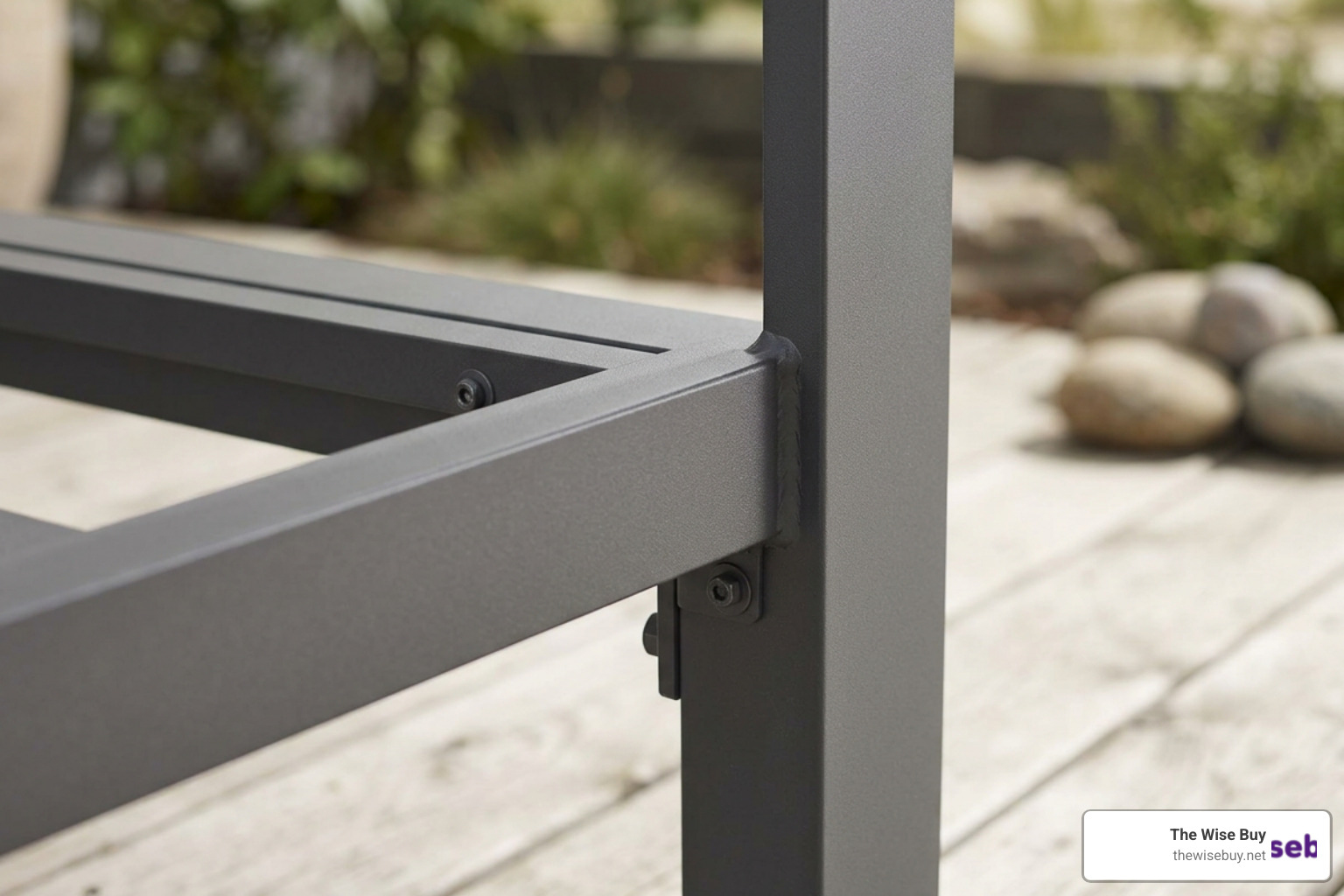 rust-resistant powder-coated aluminum frame