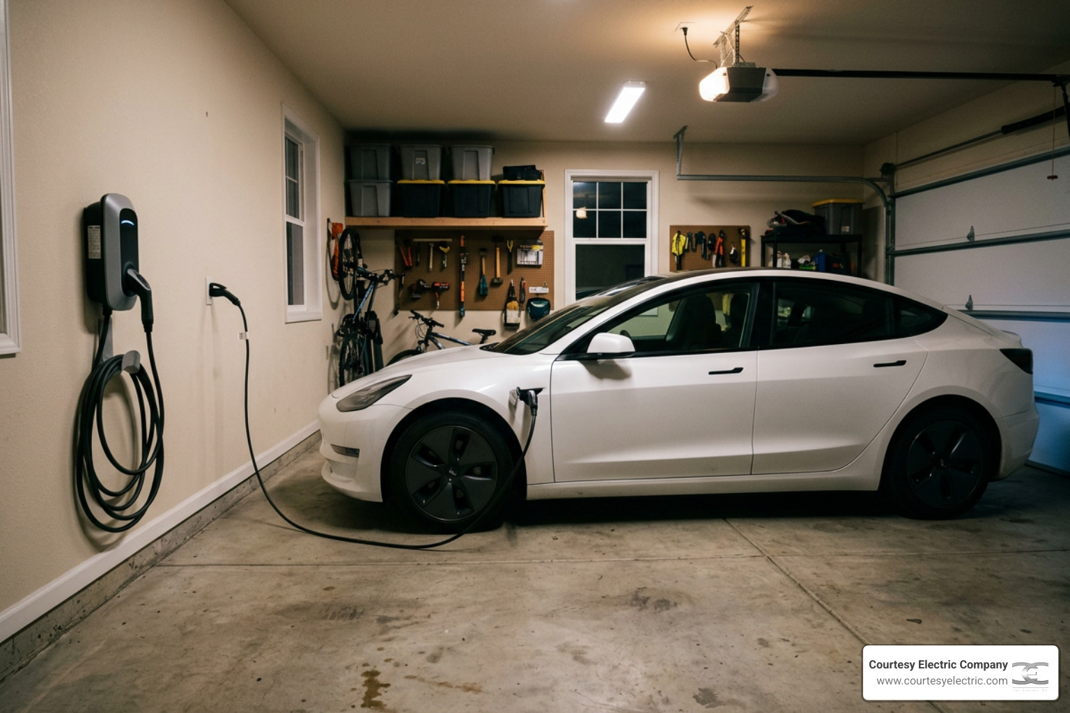 level 1 vs level 2 EV charger charging at home in residential garage overnight