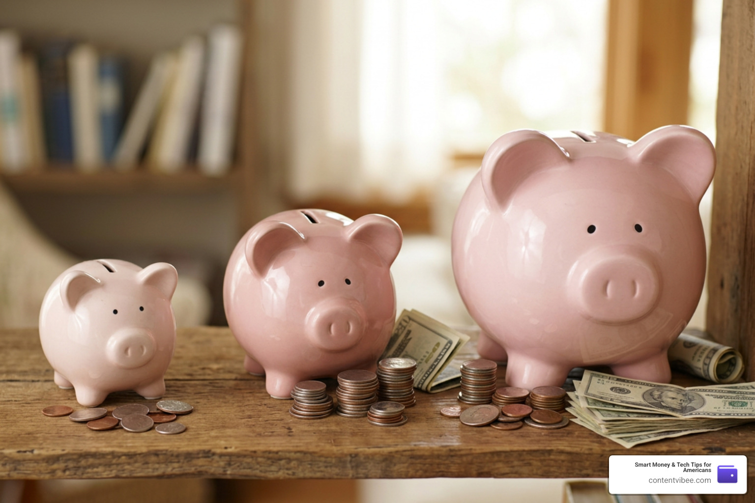 piggy bank growing over time