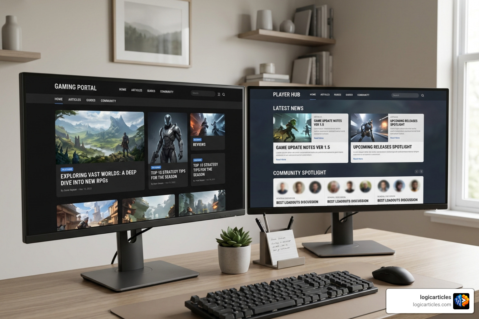 Comparison of modern gaming website interfaces on desktop