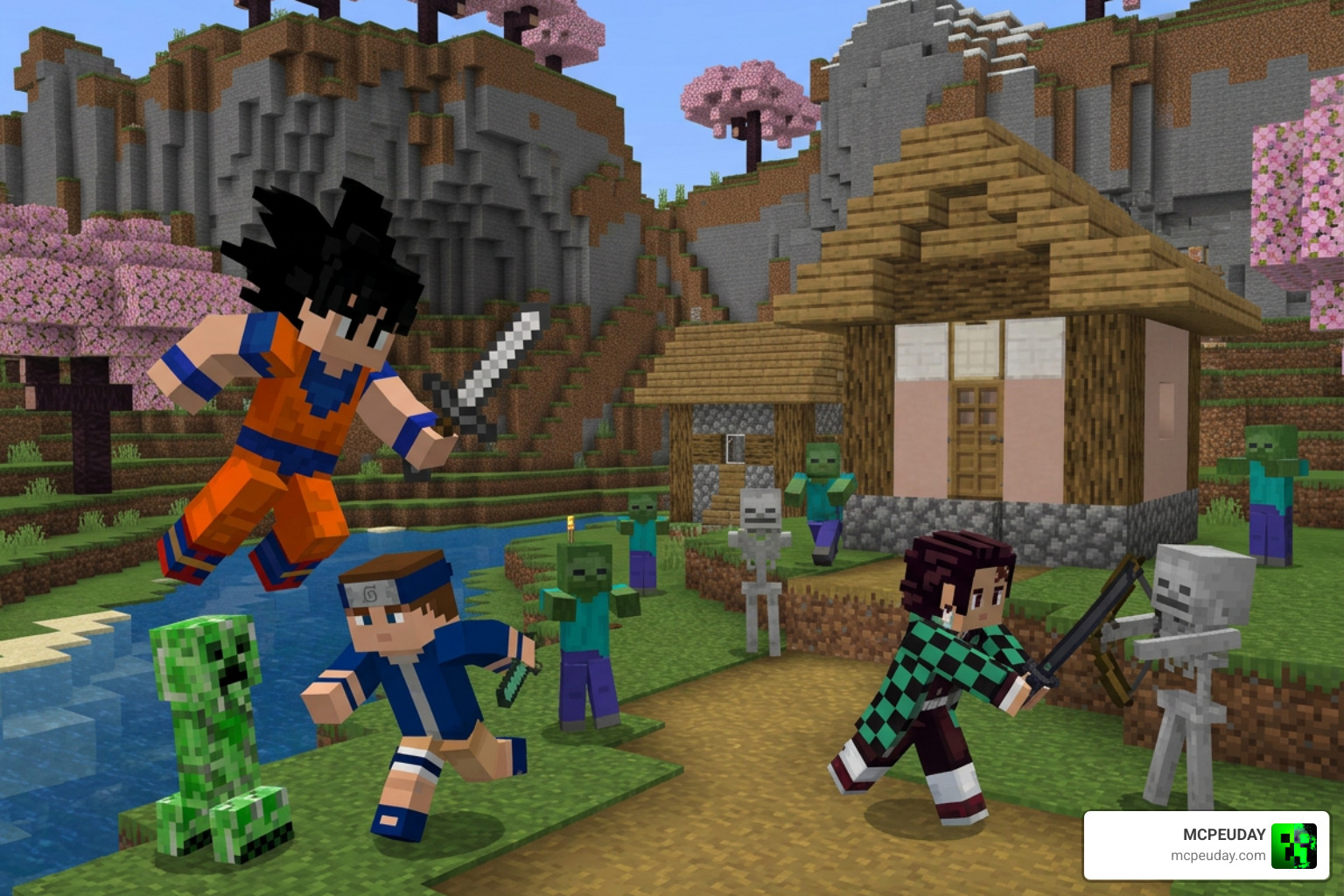 Ryp Animes Craft Addon Minecraft Bedrock gameplay anime crossover