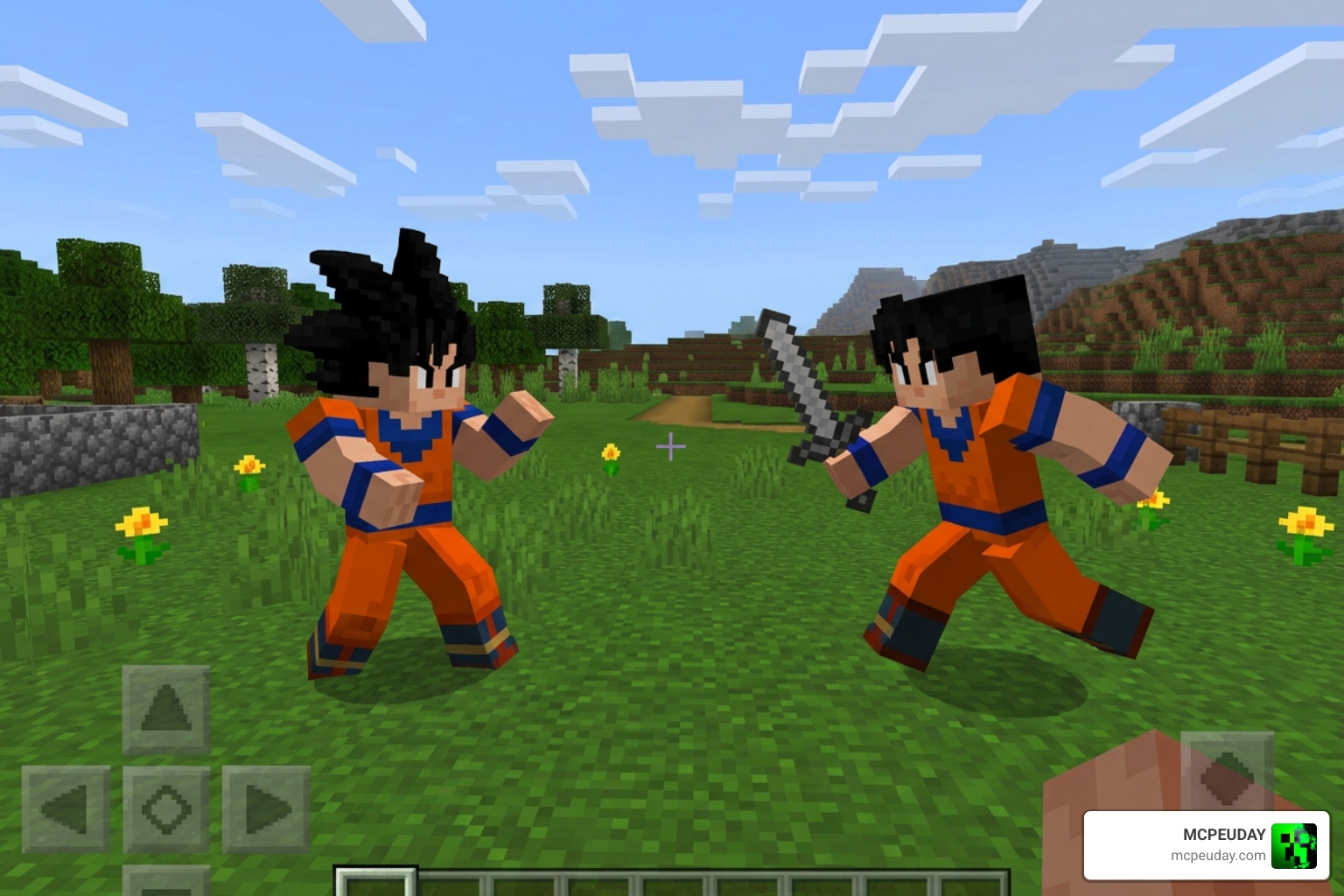 Training with Goku in Minecraft Bedrock Edition Training with Goku in Minecraft Bedrock Edition