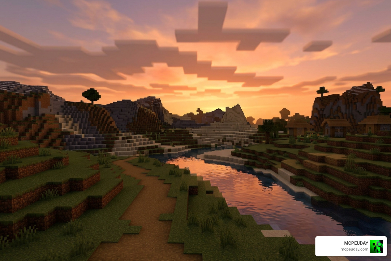 Aesthetic sunset in Minecraft Bedrock using Newb x Unwind Shader Aesthetic sunset in Minecraft Bedrock using Newb x Unwind Shader