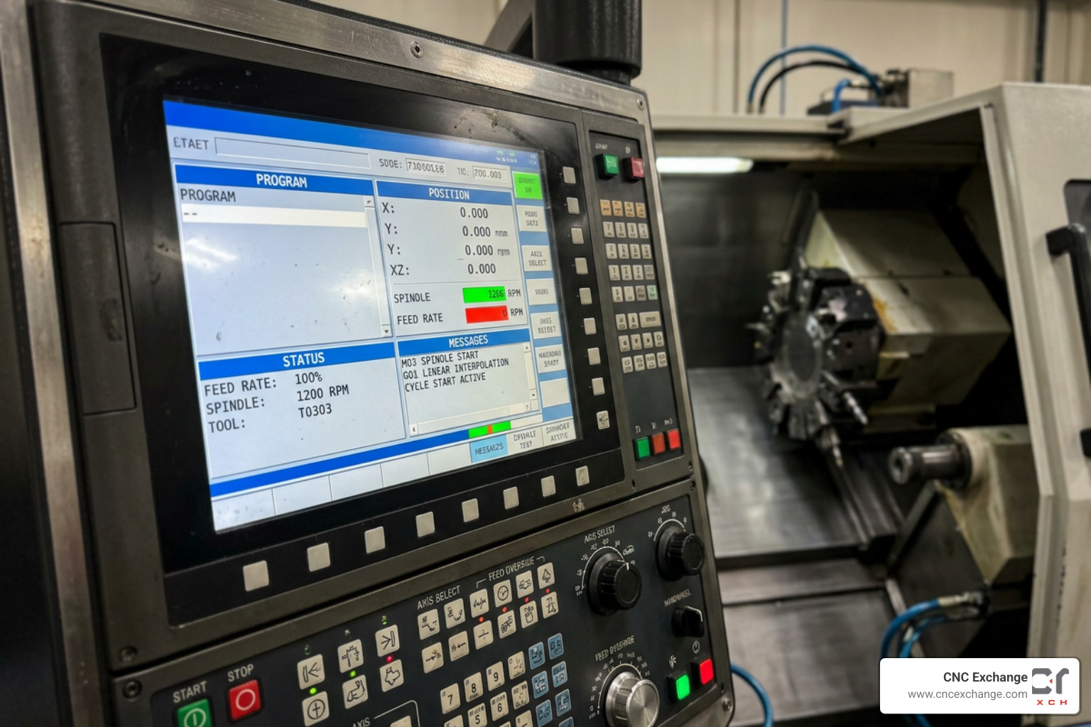 CNC lathe control panel screen showing real-time bidding activity CNC lathe control panel screen showing real-time bidding activity