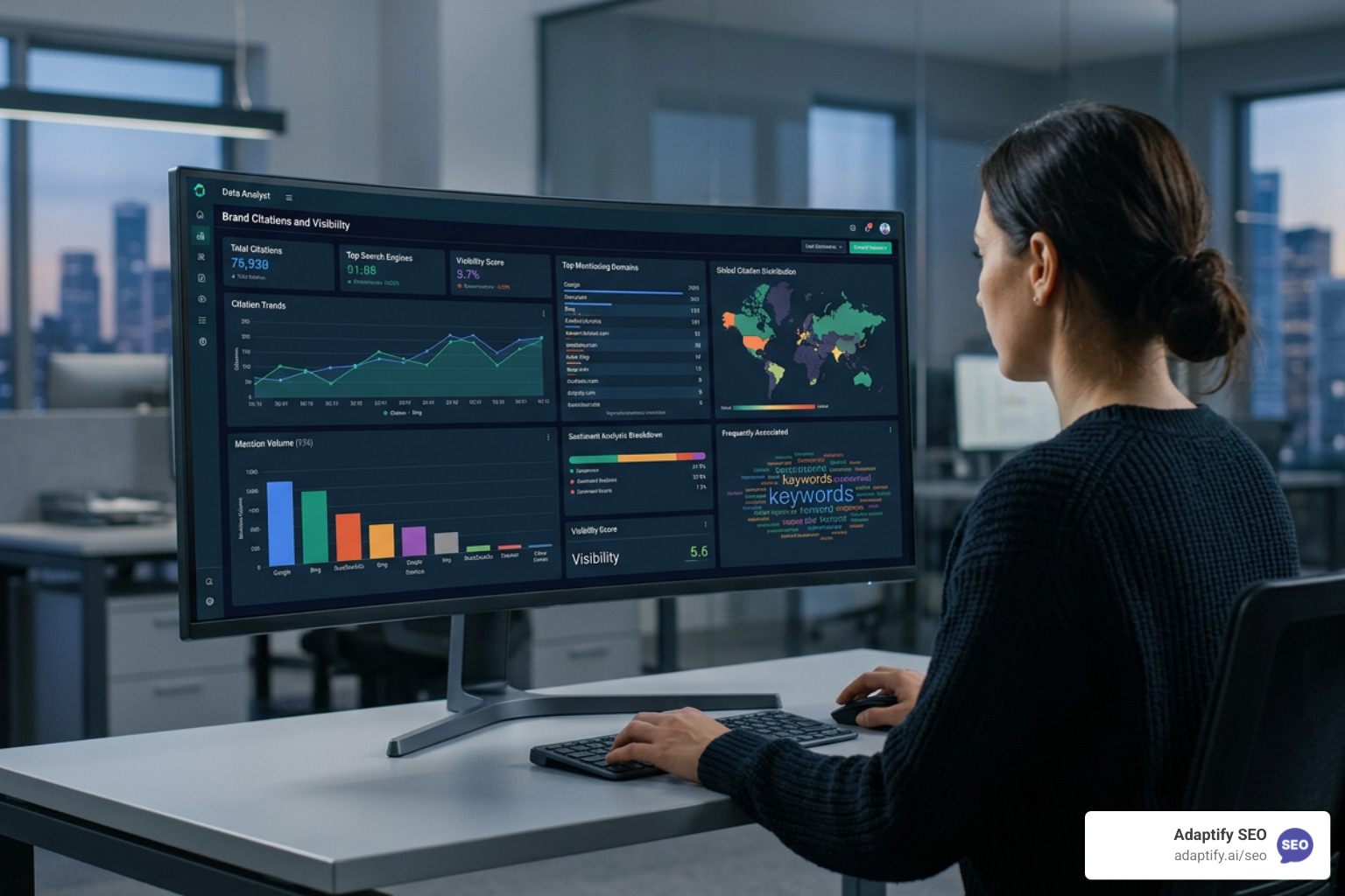 AI visibility dashboard tracking brand mentions and citations across search models