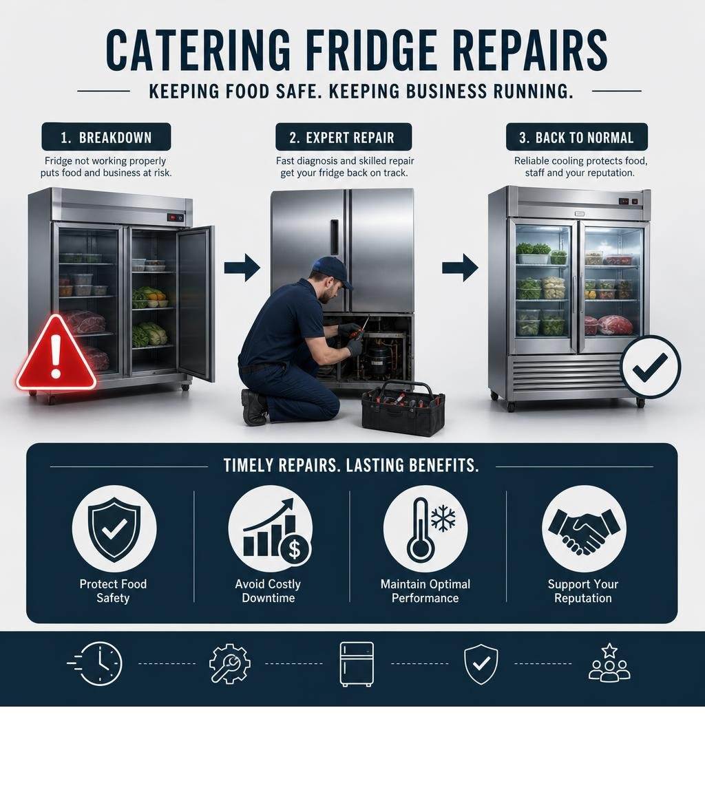 Infographic showing impact of refrigeration downtime on food safety and business revenue infographic