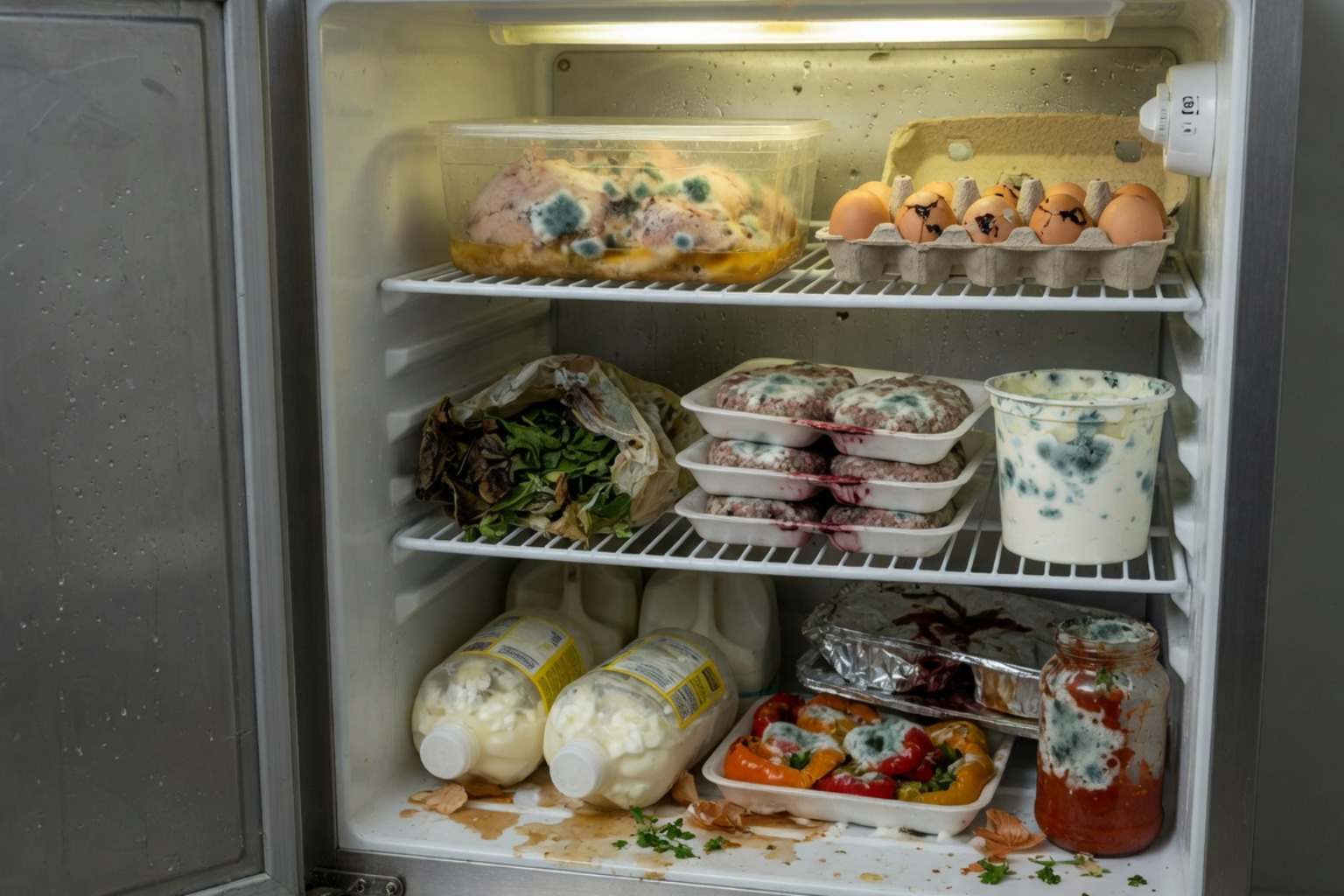 Spoiled food inventory showing financial loss