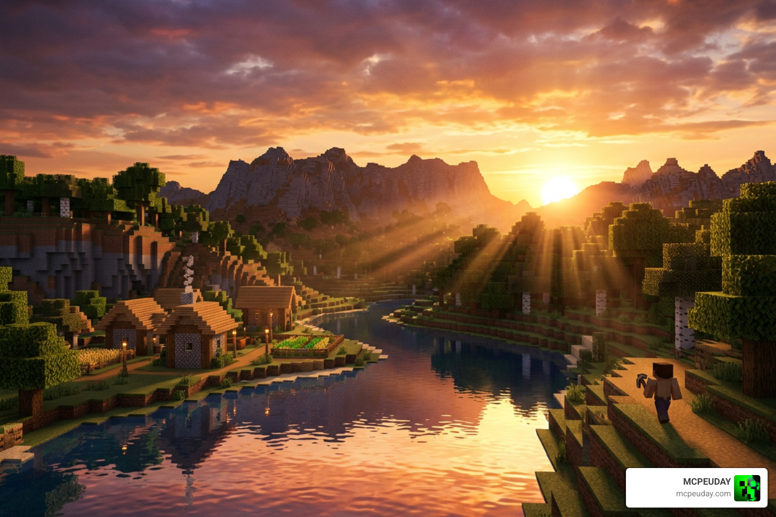 Sunset scene using Cinematic Visuals Shader