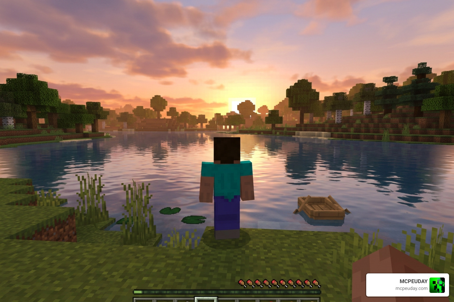 Realistic water reflections and soft lighting in MCPE using Newb X Soleil Realistic water reflections and soft lighting in MCPE using Newb X Soleil