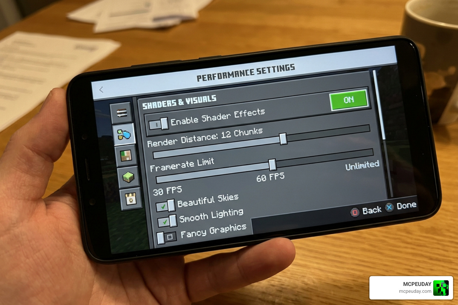 Performance settings for Luxen Visuals Shader Performance settings for Luxen Visuals Shader