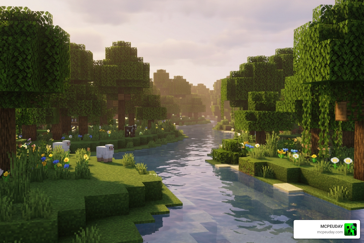 Calm Minecraft landscape with Zen Visuals
