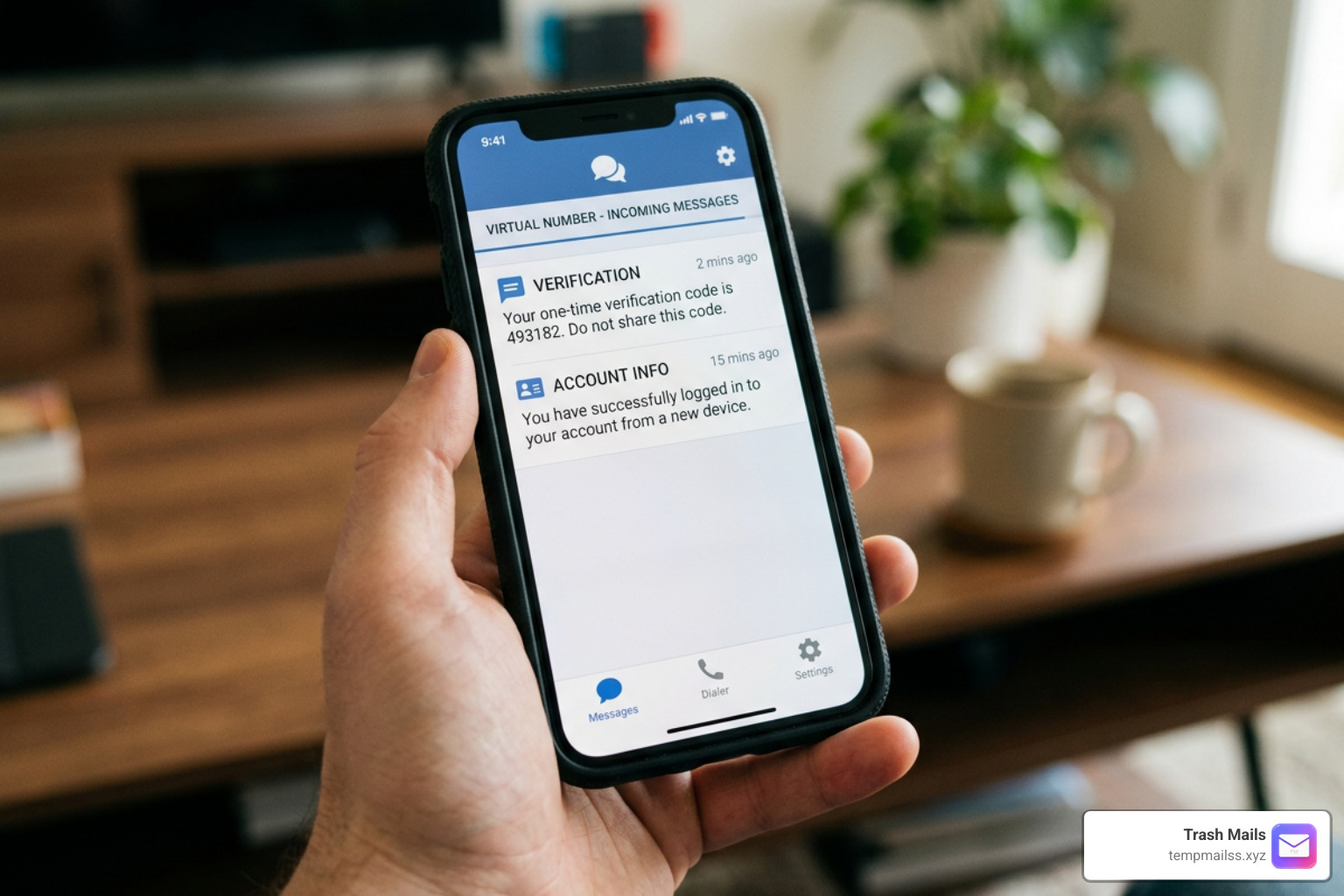 virtual phone interface with incoming SMS verification codes virtual phone interface with incoming SMS verification codes
