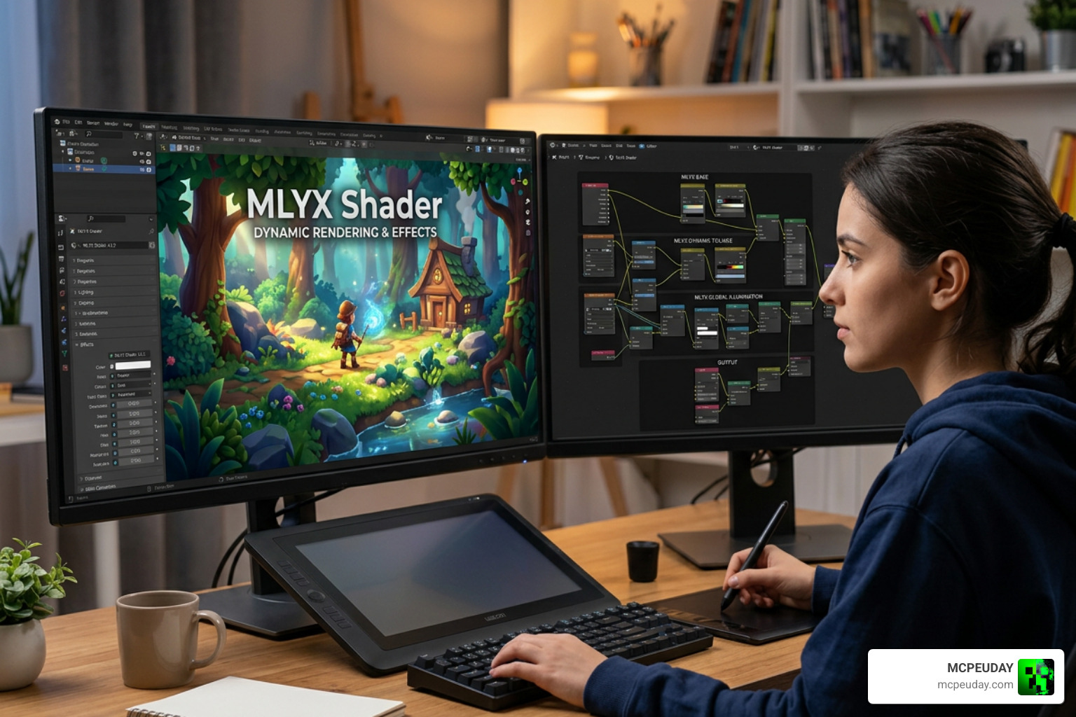 MLYX Shader settings and resource pack installation screen