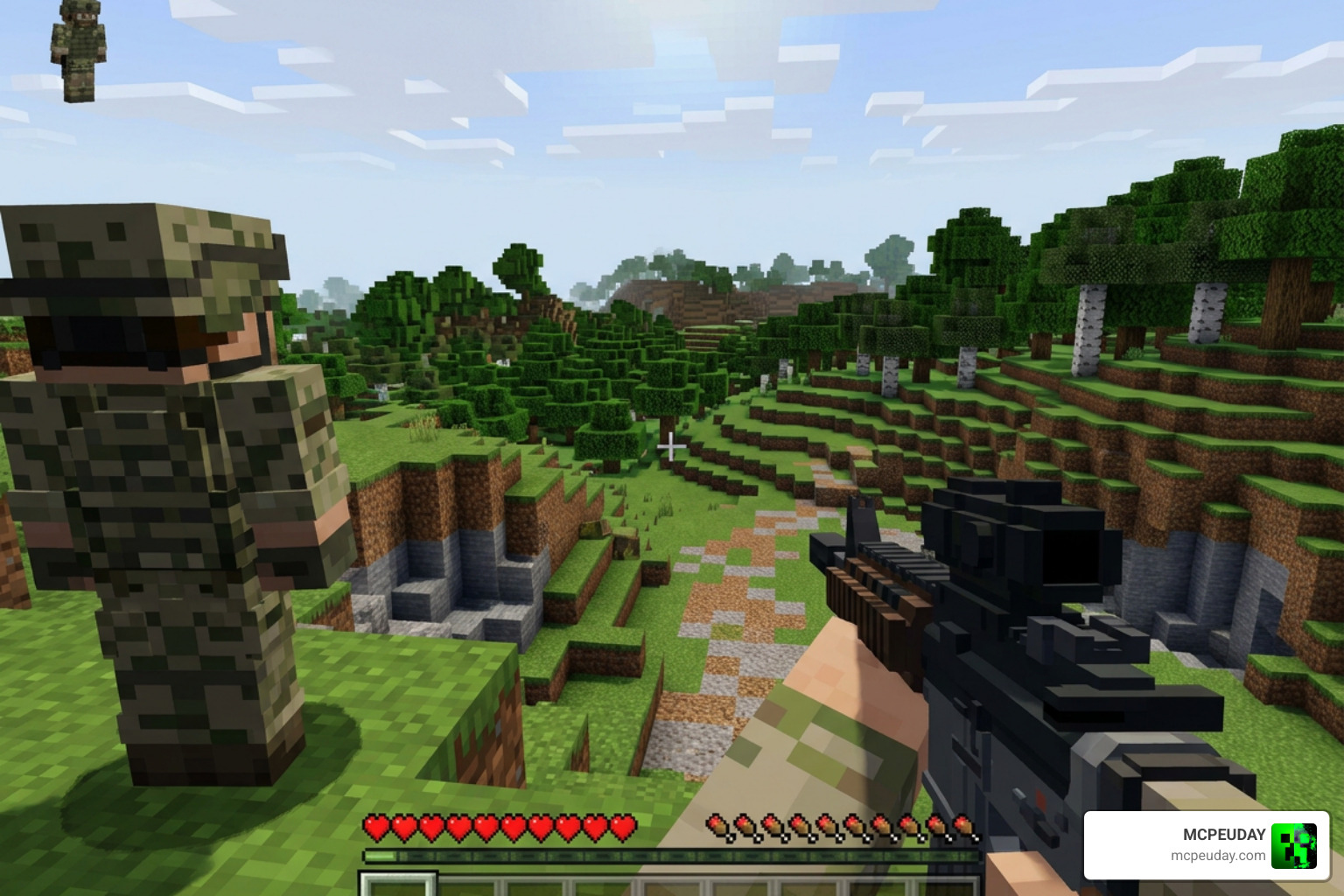 Aplok Guns Addon Minecraft Bedrock military gameplay