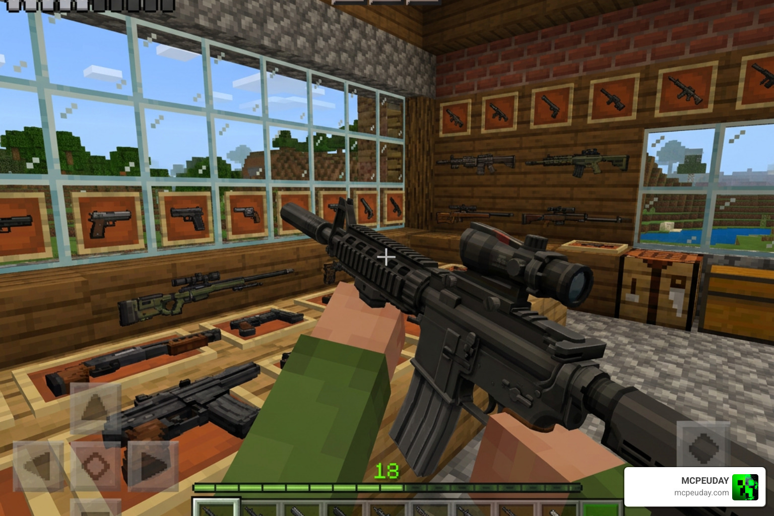 Arsenal 3D Guns Addon weapon models in Minecraft Bedrock