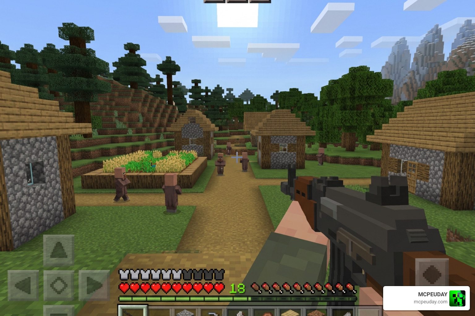Arsenal 3D Guns Addon Minecraft Bedrock first-person shooter gameplay