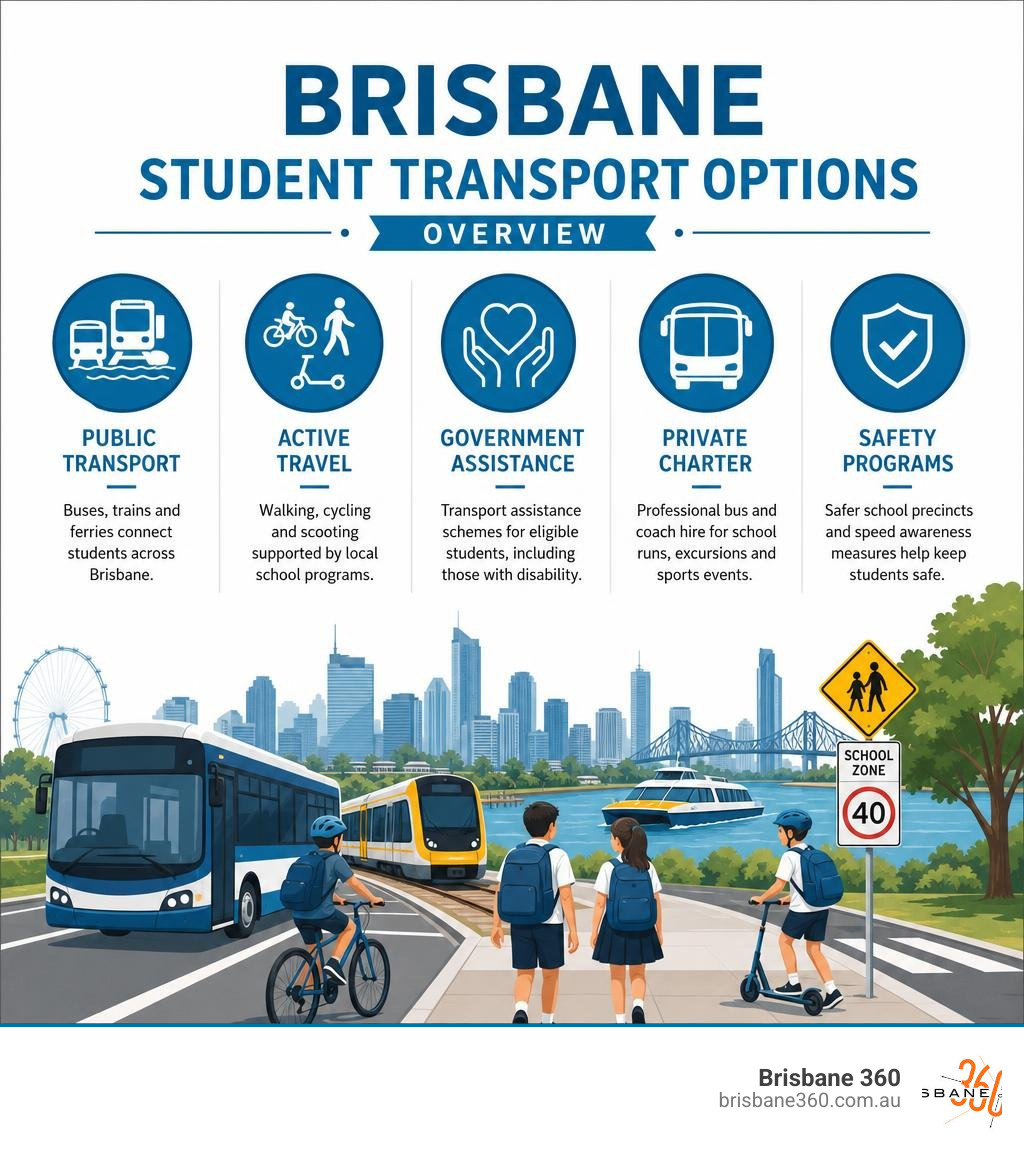 Brisbane student transport options overview infographic infographic