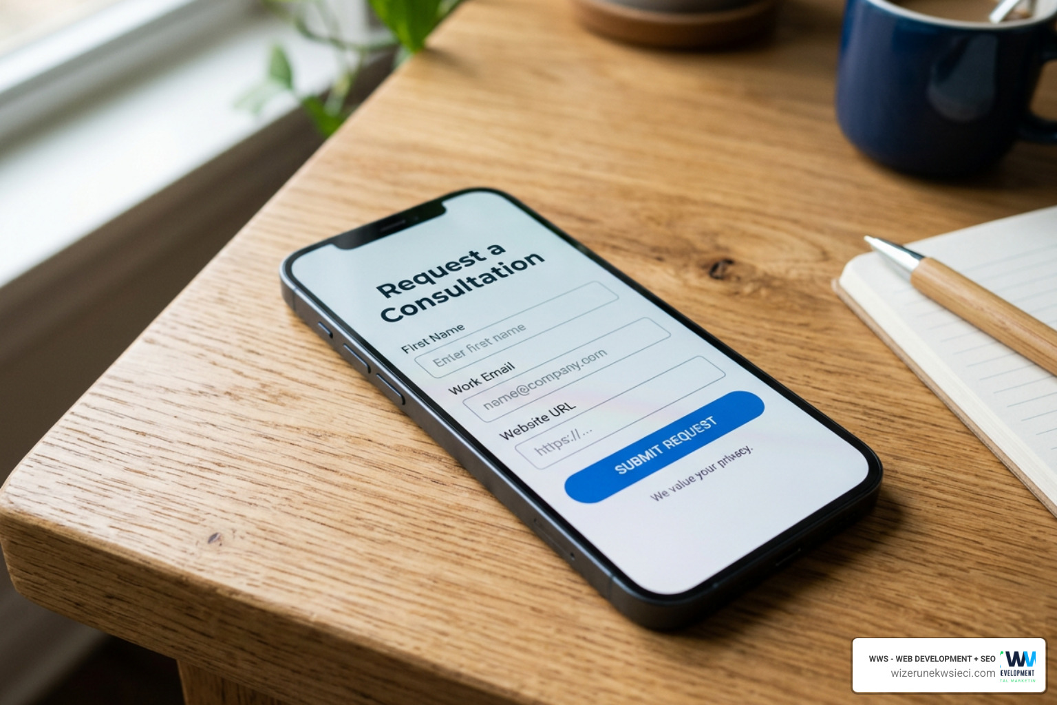 mobile-optimized lead capture form with simple input fields