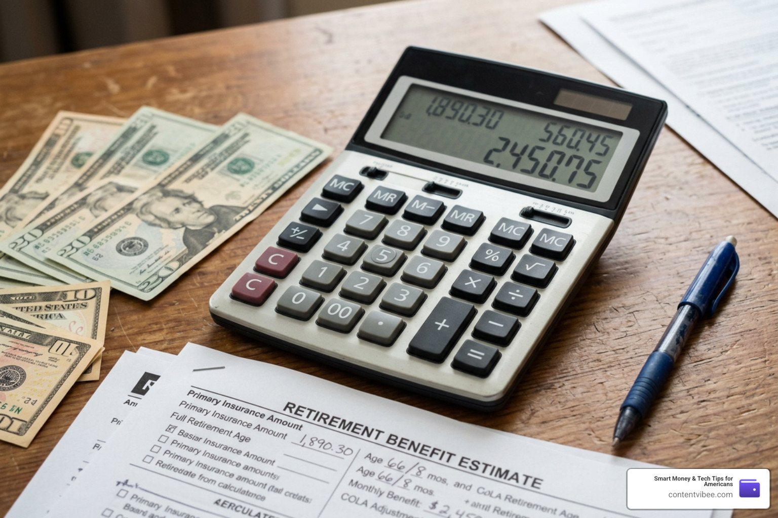 calculator showing Social Security math