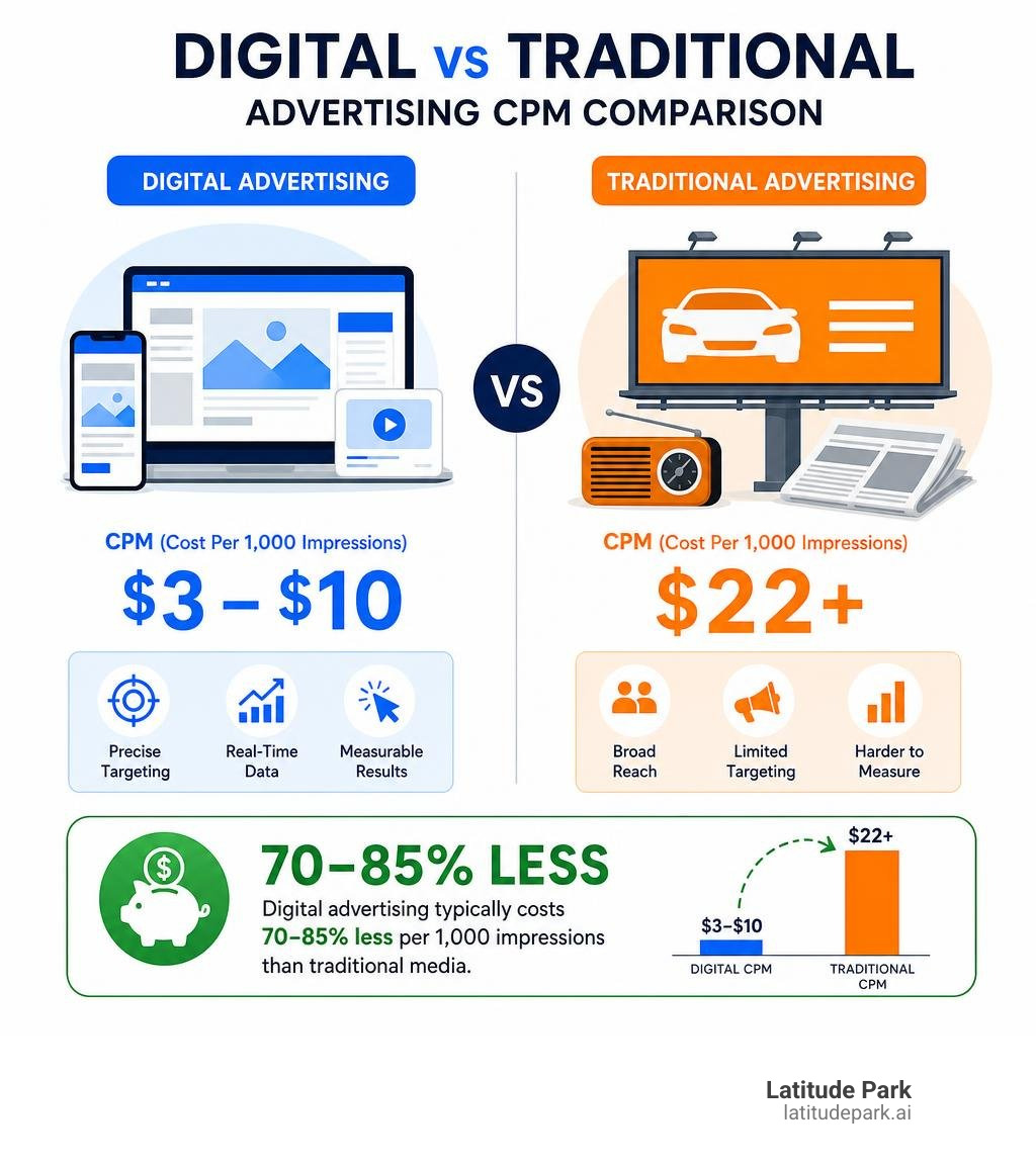 digital advertising pricing vs traditional advertising CPM comparison infographic infographic digital advertising pricing vs traditional advertising CPM comparison infographic infographic