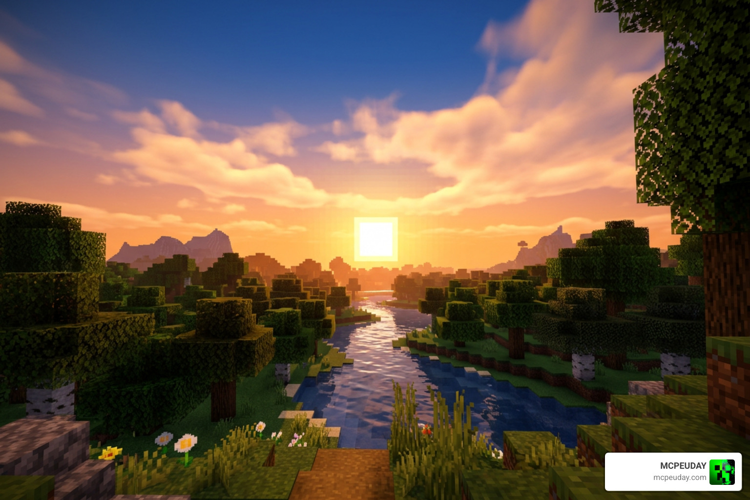 enhanced lighting effects in Minecraft using Aetheris Visual Shader