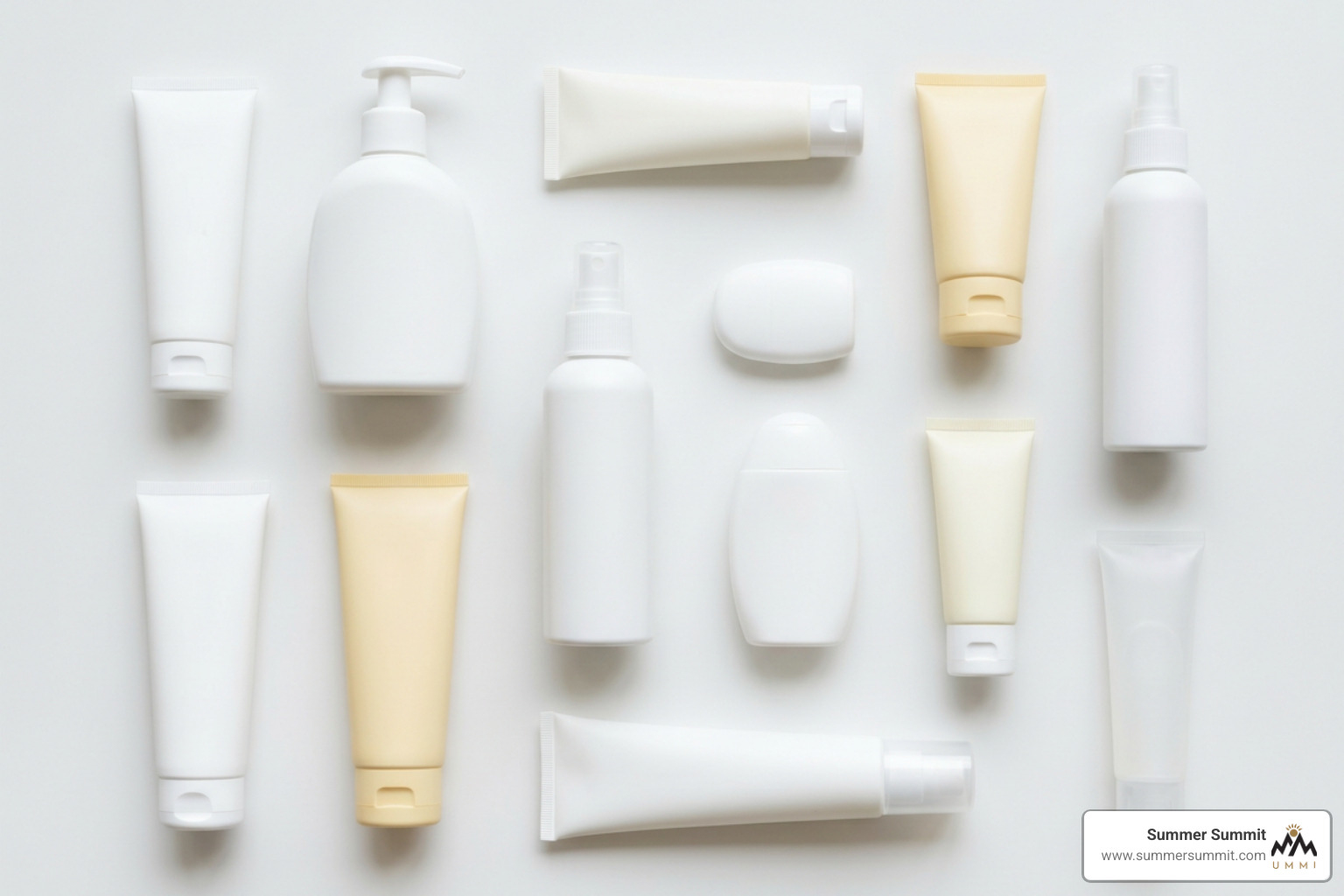 Top-rated lightweight sunscreens for oily skin on a clean background Top-rated lightweight sunscreens for oily skin on a clean background