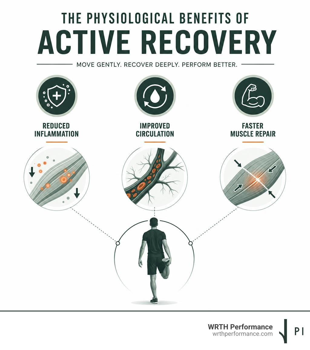 infographic showing physiological benefits of active recovery including reduced inflammation improved circulation and faster infographic showing physiological benefits of active recovery including reduced inflammation improved circulation and faster