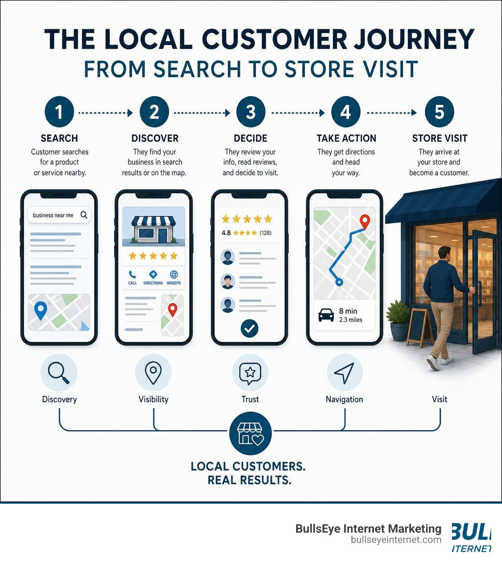 Local customer journey from search to store visit infographic infographic Local customer journey from search to store visit infographic infographic