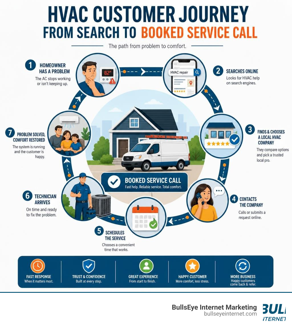 HVAC customer journey from search to booked service call infographic infographic HVAC customer journey from search to booked service call infographic infographic