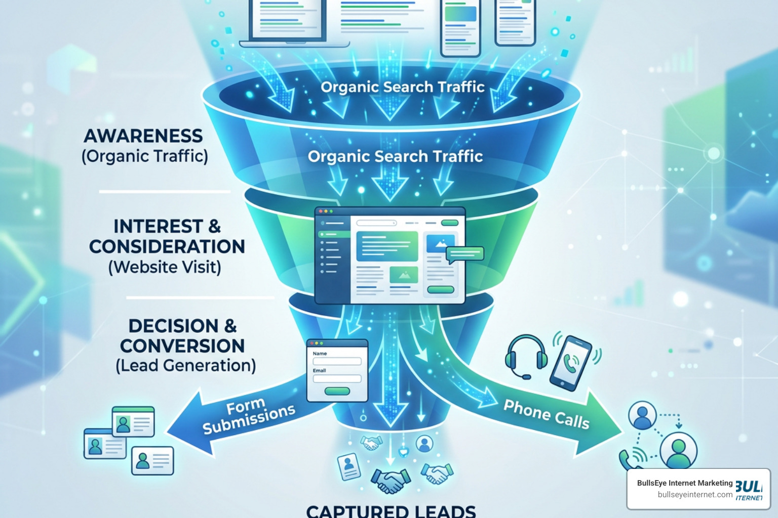 Organic traffic vs lead capture funnel