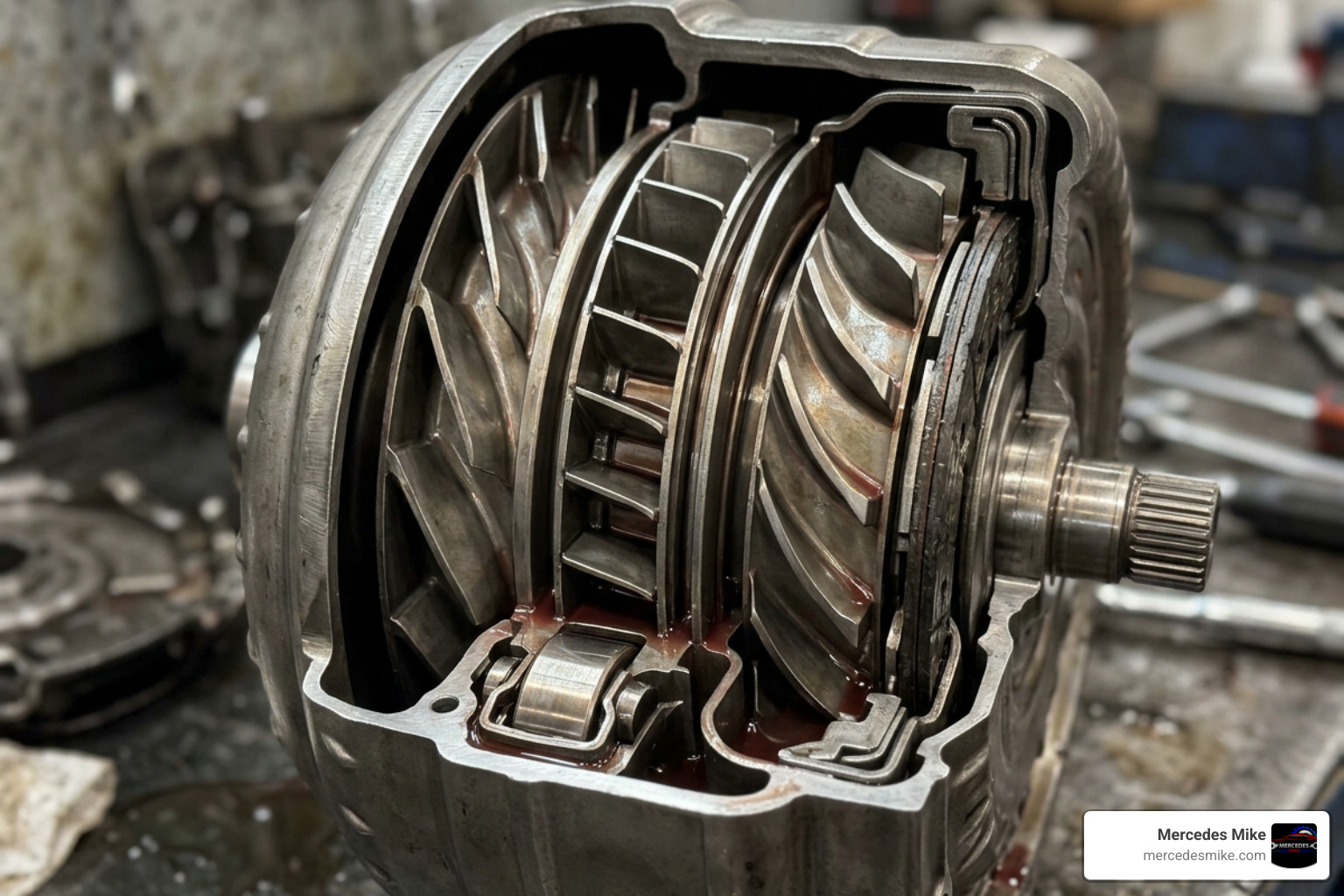 internal torque converter components; impeller; turbine; stator; lock-up clutch
