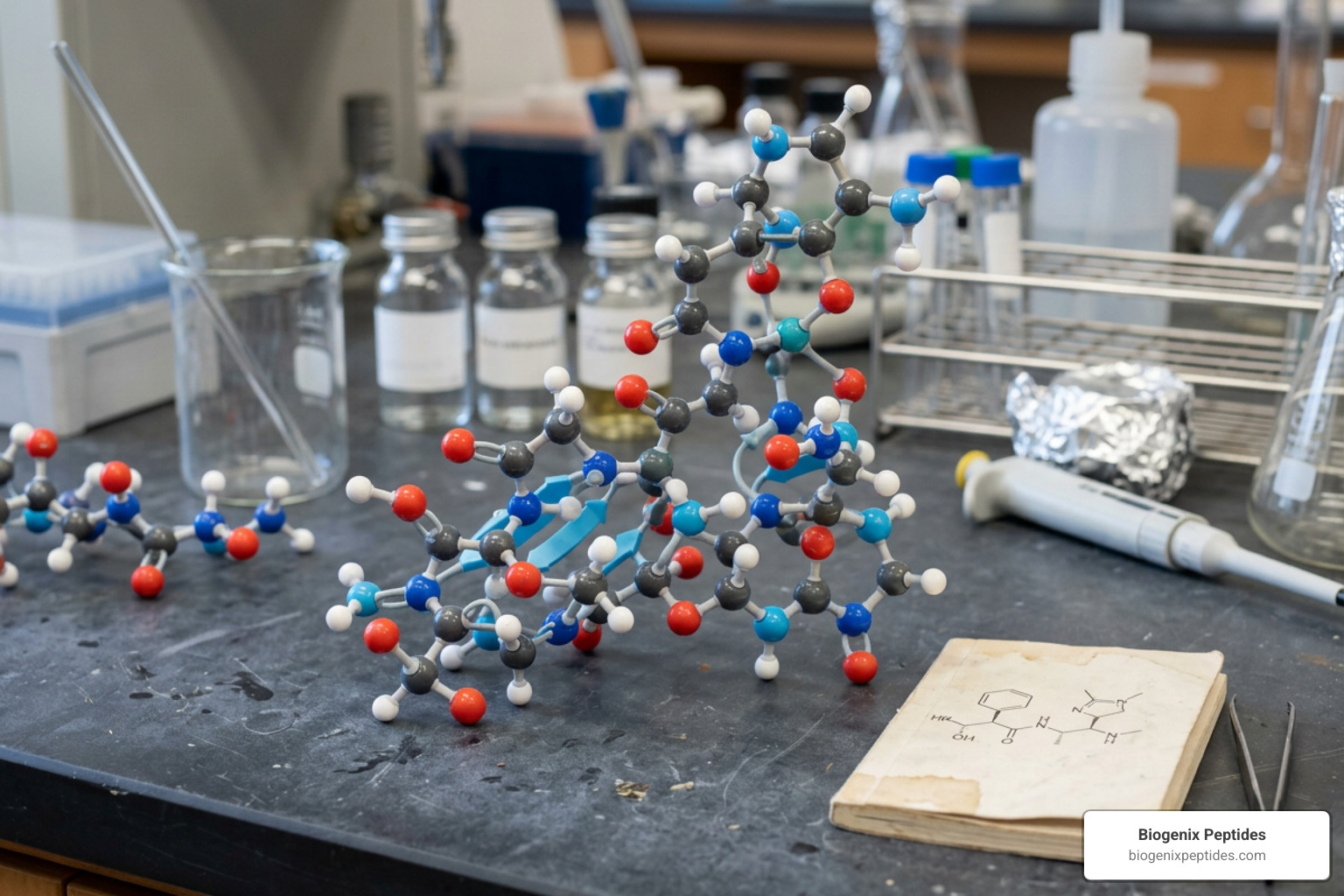 Peptide molecular structures representing incretin mimetics for weight loss research