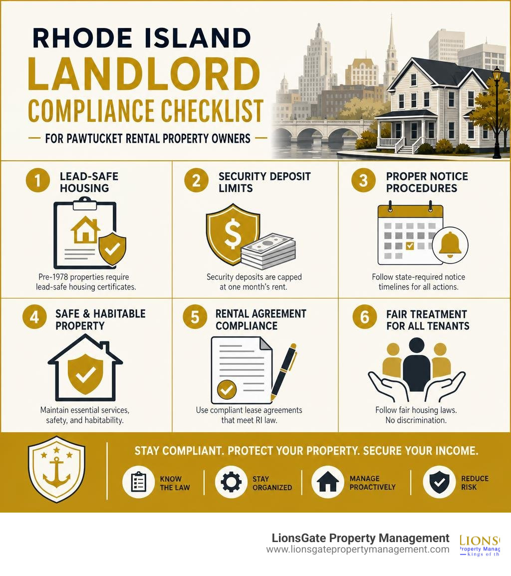 Rhode Island landlord compliance checklist infographic for Pawtucket rental property owners infographic Rhode Island landlord compliance checklist infographic for Pawtucket rental property owners infographic