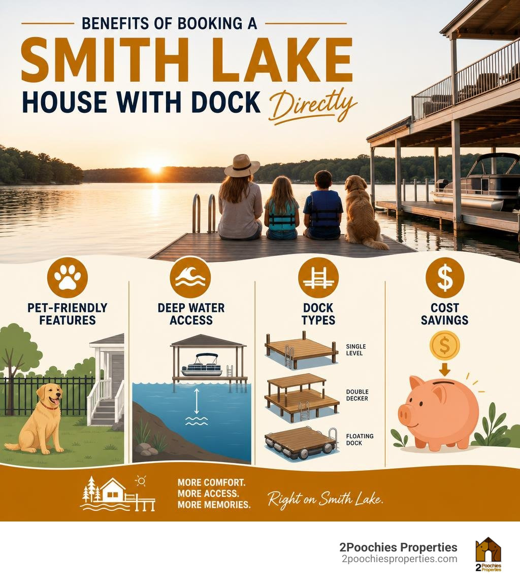 Benefits of booking a Smith Lake house with dock directly — pet-friendly features, deep water access, dock types, and cost Benefits of booking a Smith Lake house with dock directly — pet-friendly features, deep water access, dock types, and cost