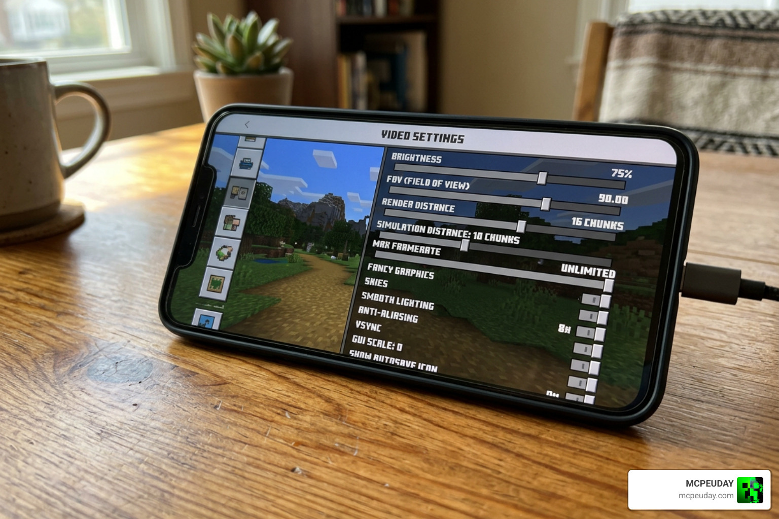 Minecraft Bedrock Mobile Graphics Settings for Shaders