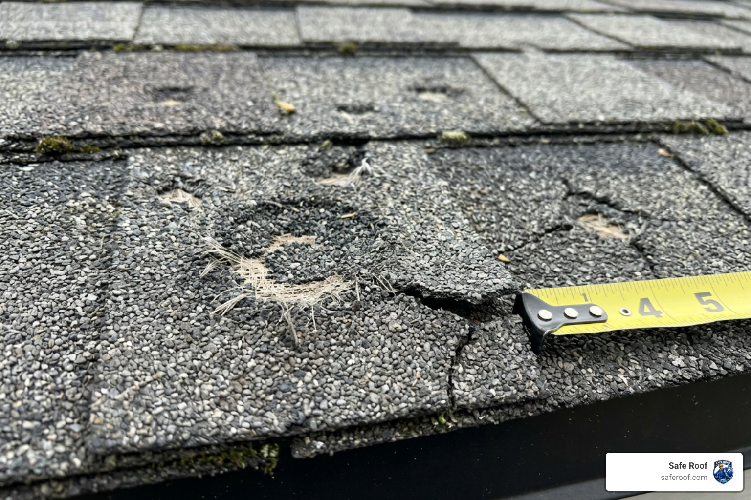 hail impact marks on asphalt shingles showing loss of protective granules hail impact marks on asphalt shingles showing loss of protective granules