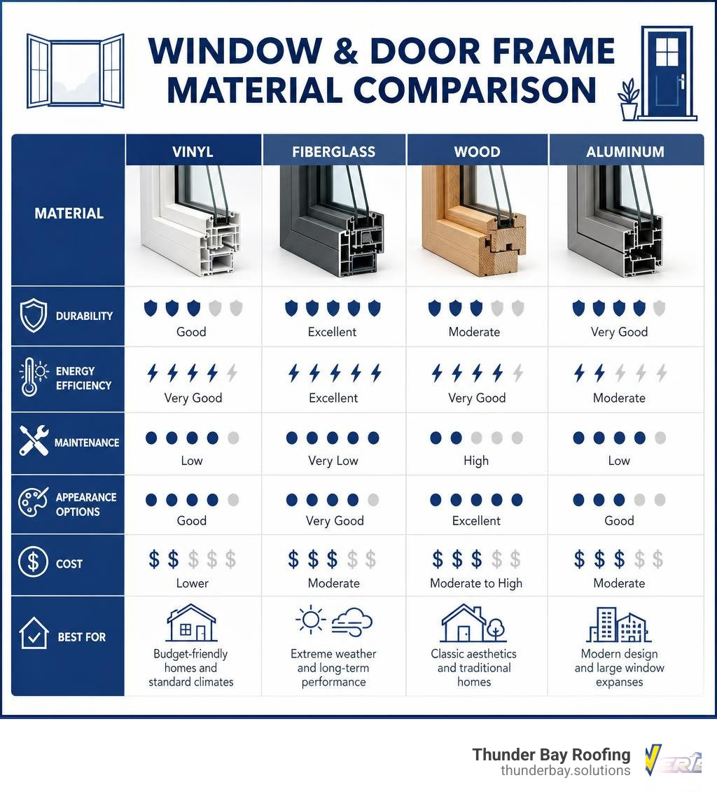 comparison table of window frame materials infographic comparison table of window frame materials infographic