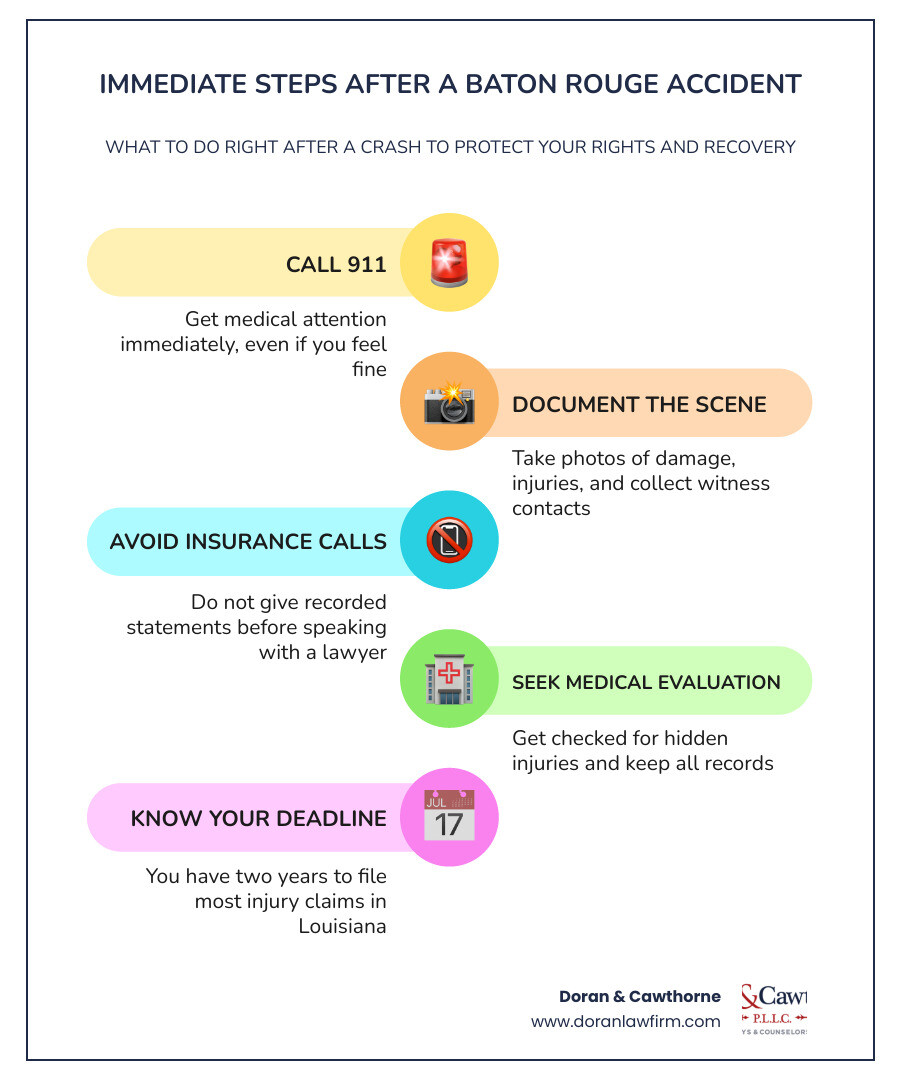 Immediate steps to take after a Baton Rouge accident infographic infographic Immediate steps to take after a Baton Rouge accident infographic infographic