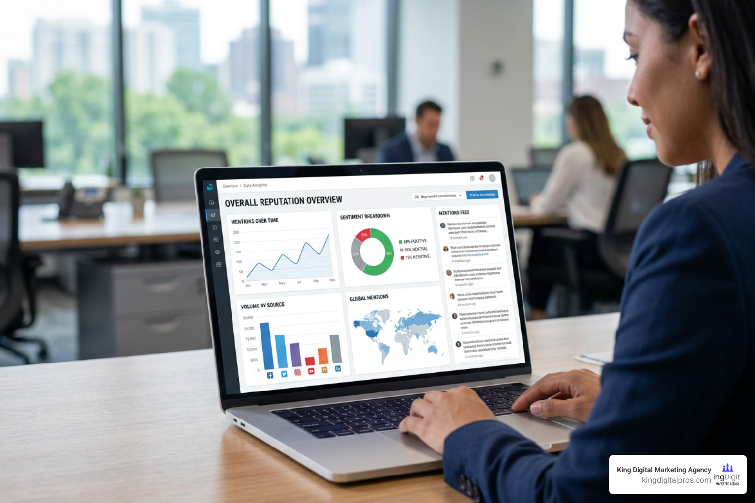 A Comprehensive Reputation Monitoring Dashboard Tracking Brand Mentions And Sentiment Scores