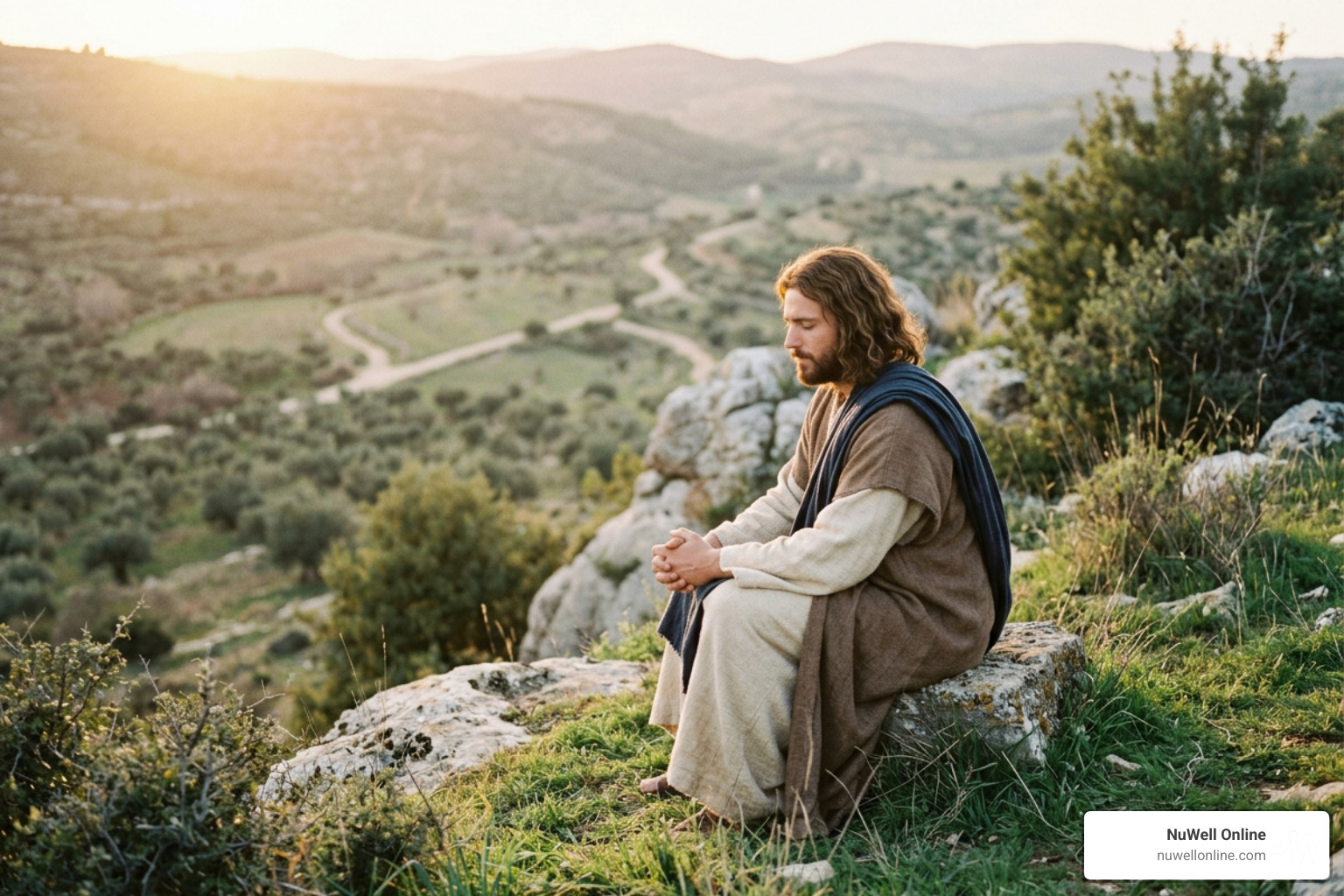 Jesus resting and withdrawing to a quiet place to pray