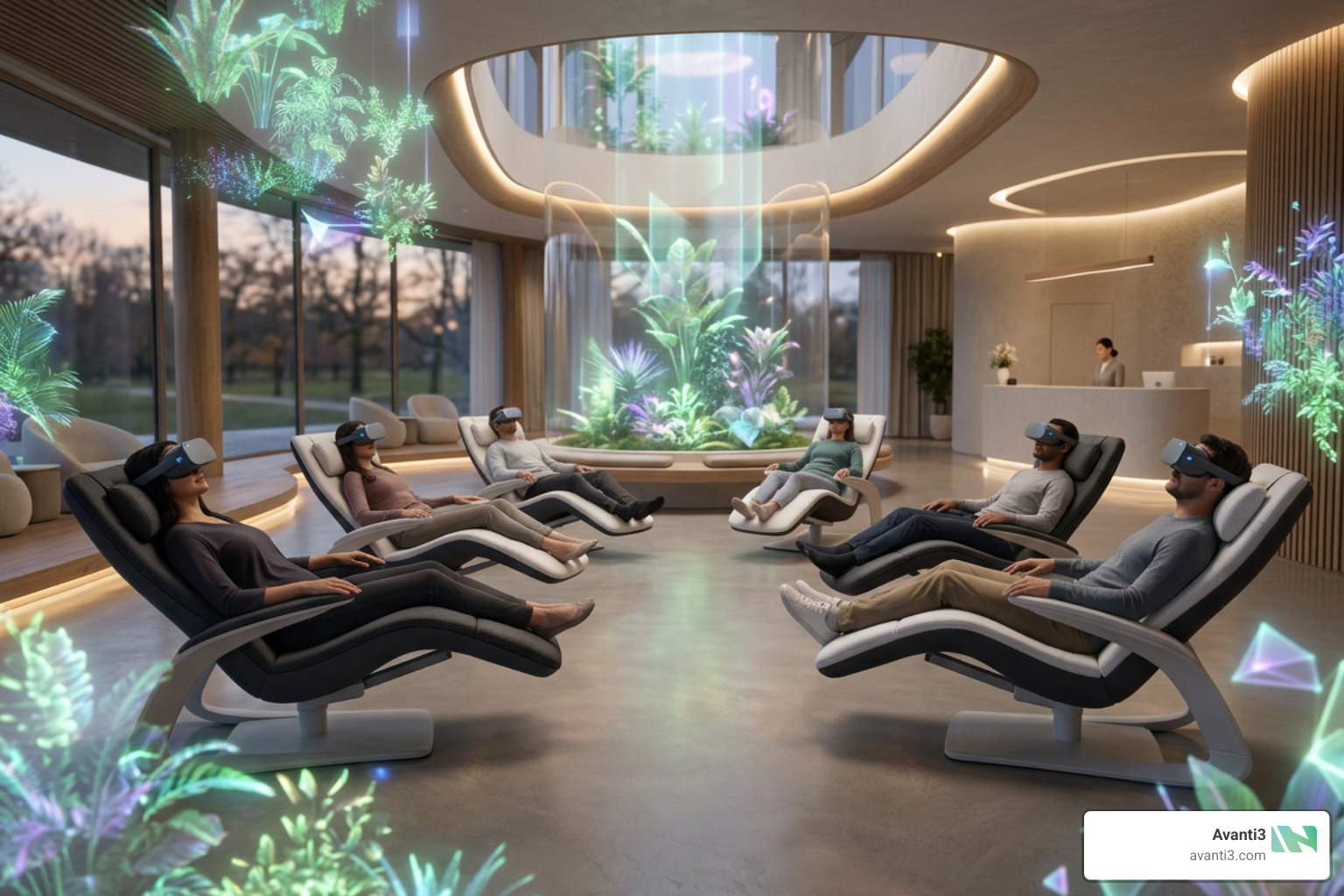 futuristic wellness center using VR