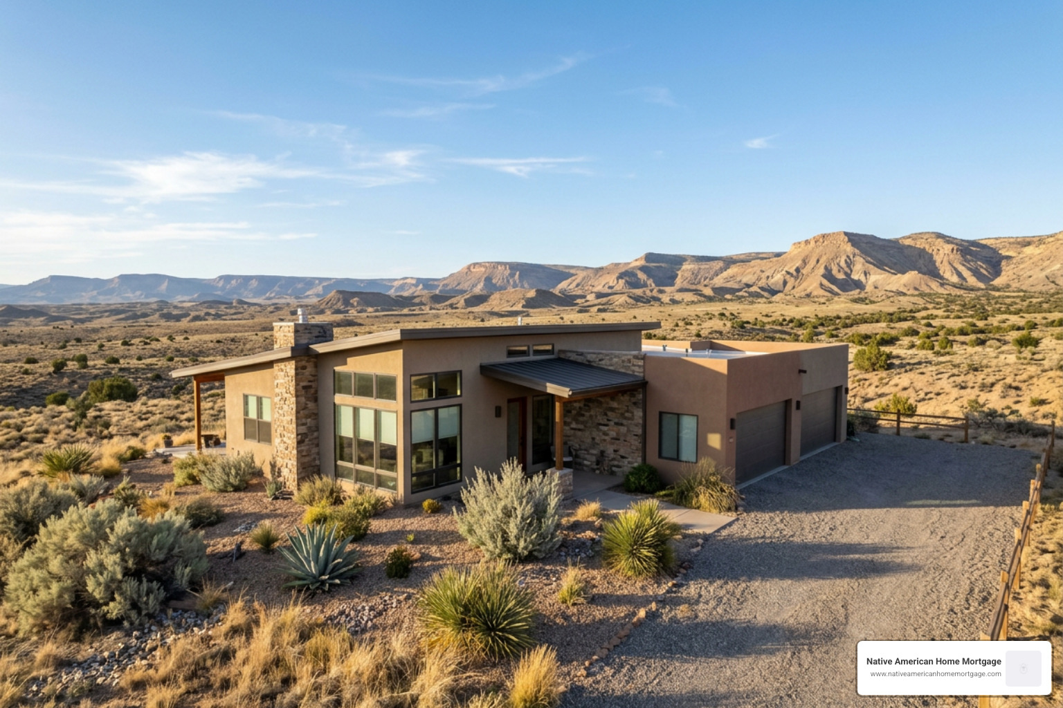 Modern home built on tribal trust land using a HUD 184 loan