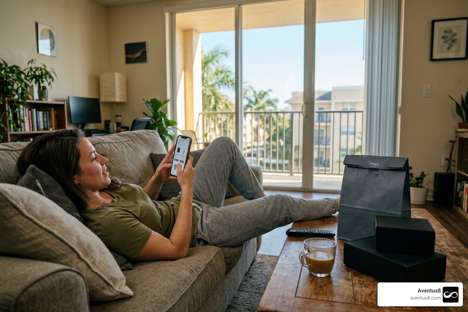 Person ordering cannabis on a smartphone in Hollywood FL with medical marijuana delivery
