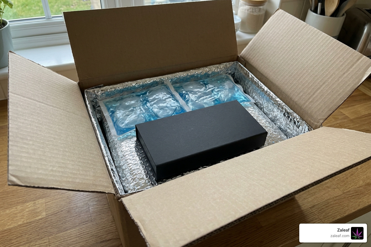 gourmet chocolate shipping box with insulation and gel packs