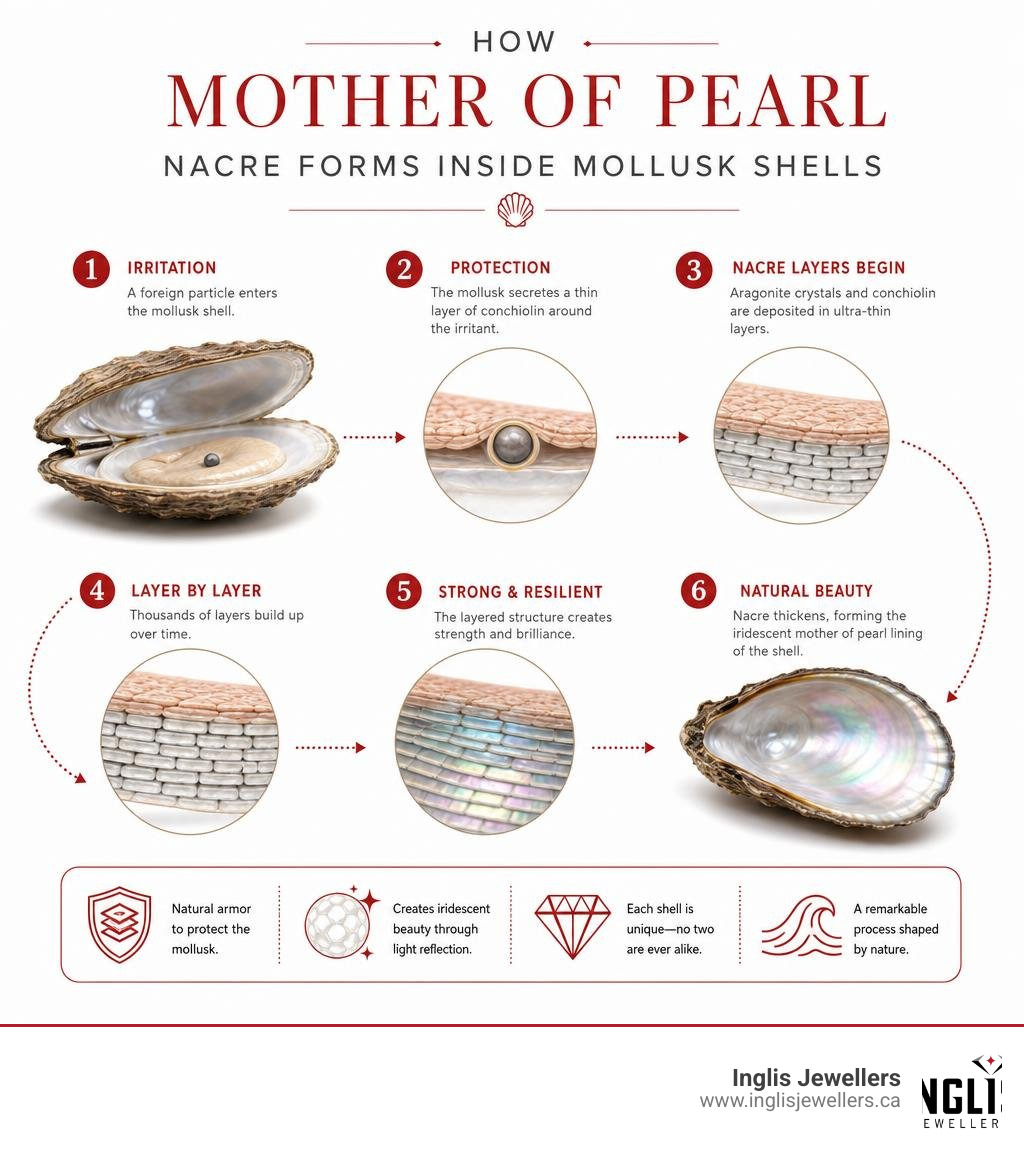 How mother of pearl nacre forms inside mollusk shells infographic infographic How mother of pearl nacre forms inside mollusk shells infographic infographic