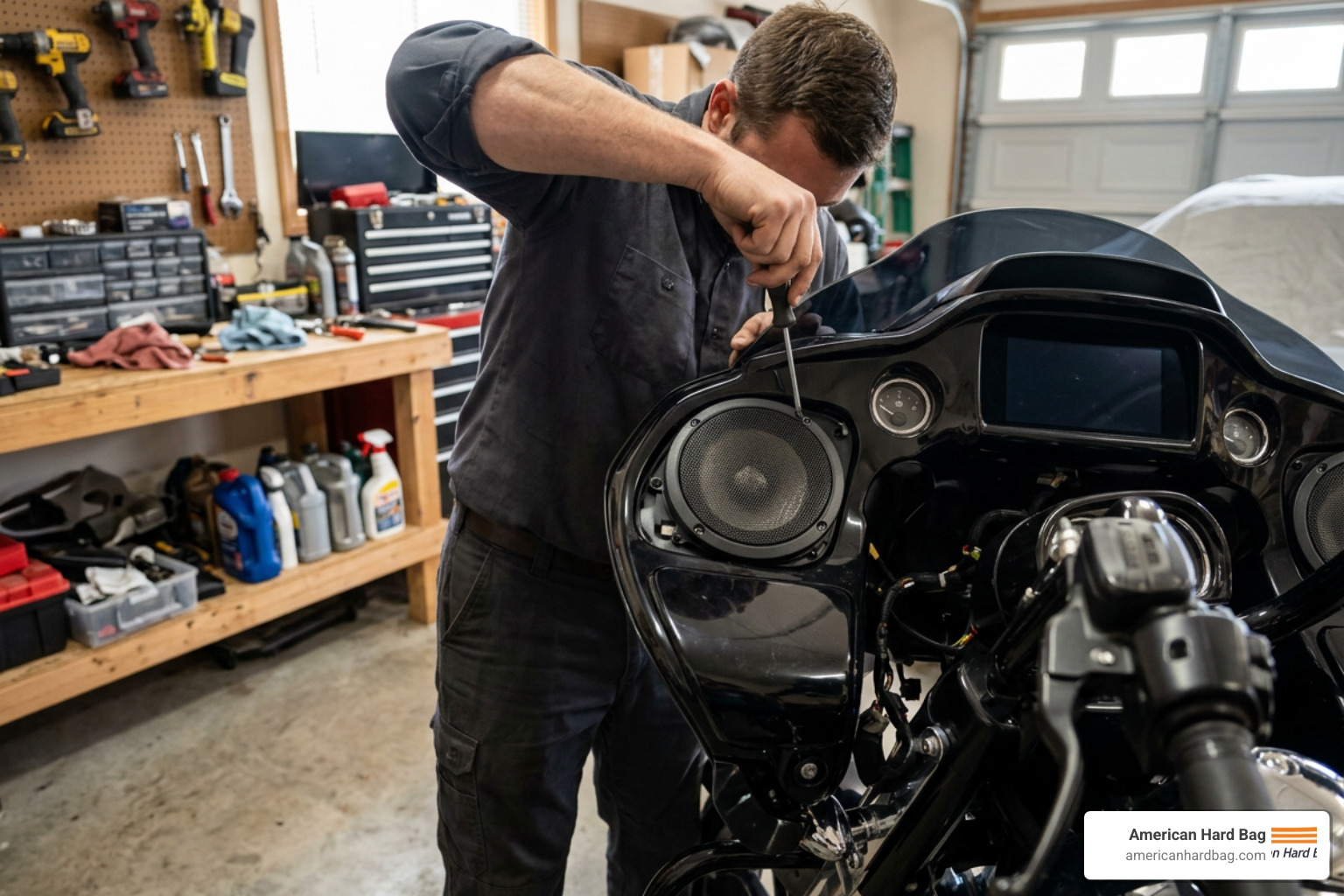 Step-by-step DIY installation of aftermarket speaker grills on a Road Glide