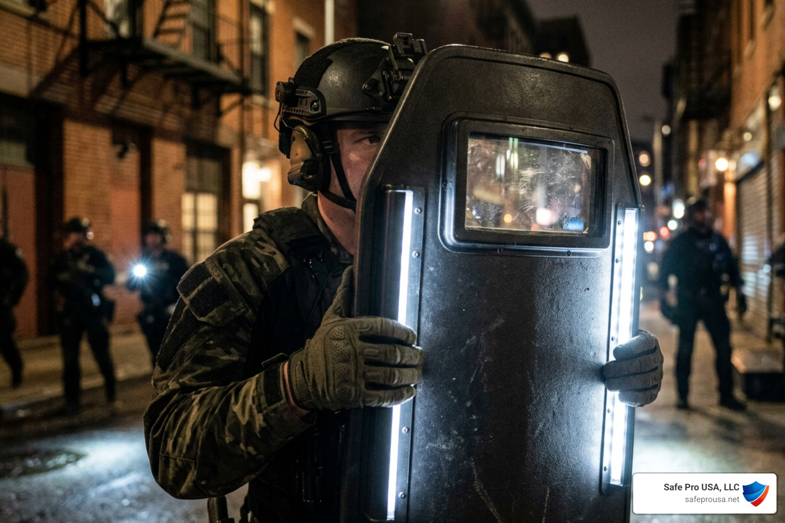 Tactical ballistic shield design features with viewport and integrated LED lighting system Tactical ballistic shield design features with viewport and integrated LED lighting system
