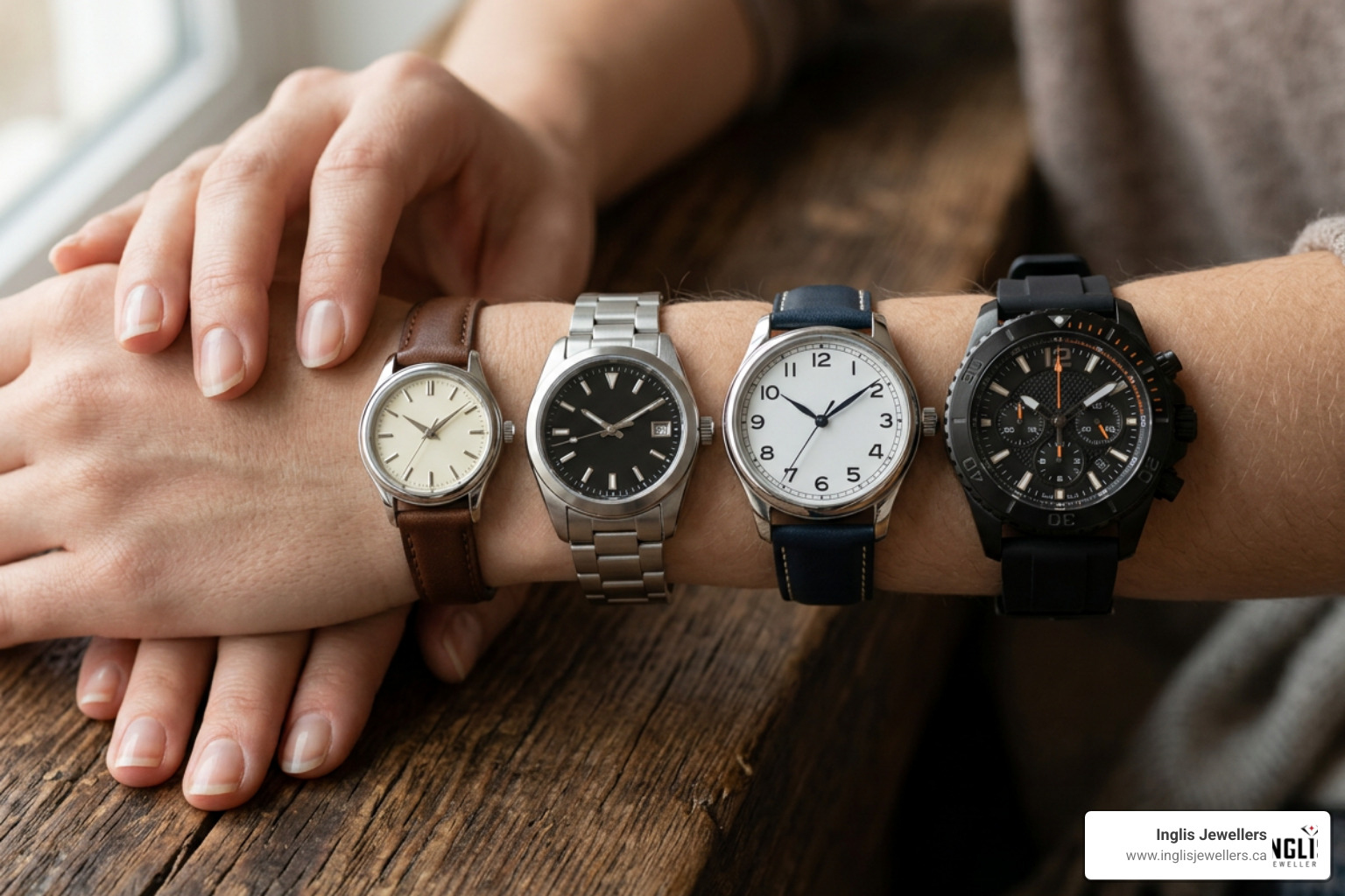 watch sizing guide on female wrist