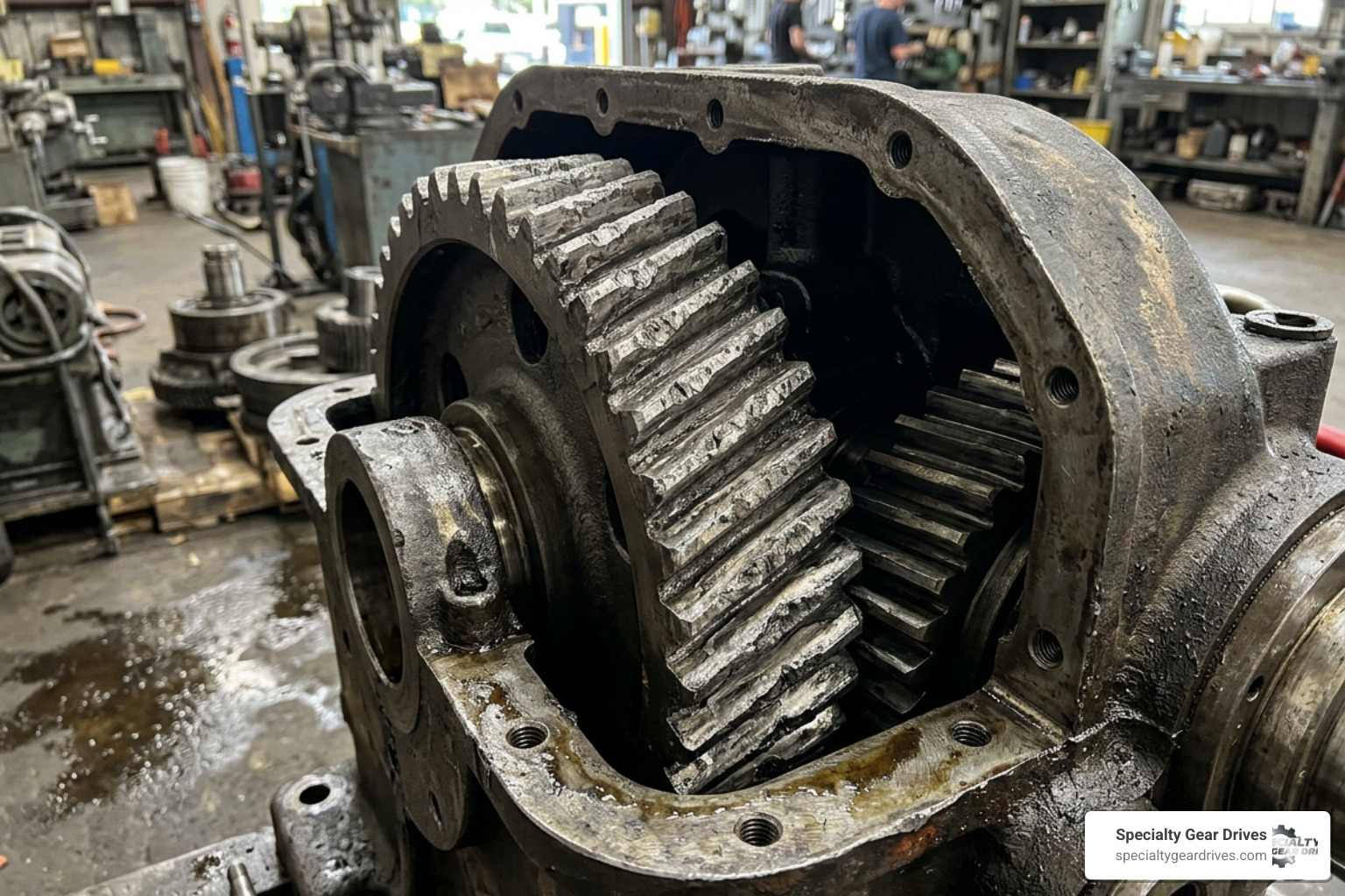 worn helical gear teeth showing severe pitting and gear wear worn helical gear teeth showing severe pitting and gear wear